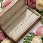 Armbånd i 18 kt med perle og prikker, matt , 19 сm - 01-82-175-19