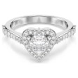 Swarovski Una Angelic motif ring Mixed cuts, Heart, White, Rhodium plated - 5744045