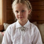 Sølje, oksidert m. grøn stein - 106208