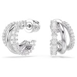 Swarovski øredobber Hyperbola hoop earrings Round cut, Mini, White, Rhodium plated - 5737110