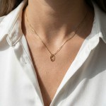 Diamantsmykke i gult gull med 0,025 ct W-Si -BUR242601