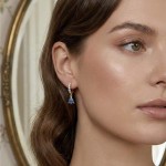 Kreoler i forgylt sølv med cirkonia og blåklokke LIV - 701212