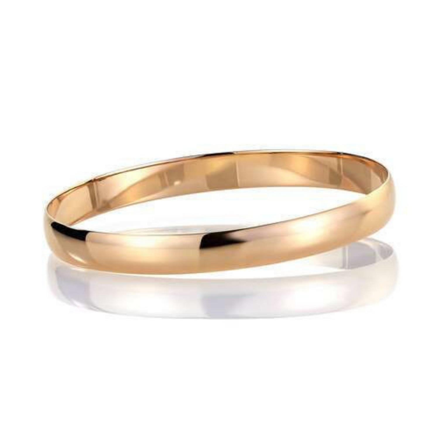 Armbånd gull. Classic armring buet profil, gult gull 14 kt, 8 mm - 01GU8065