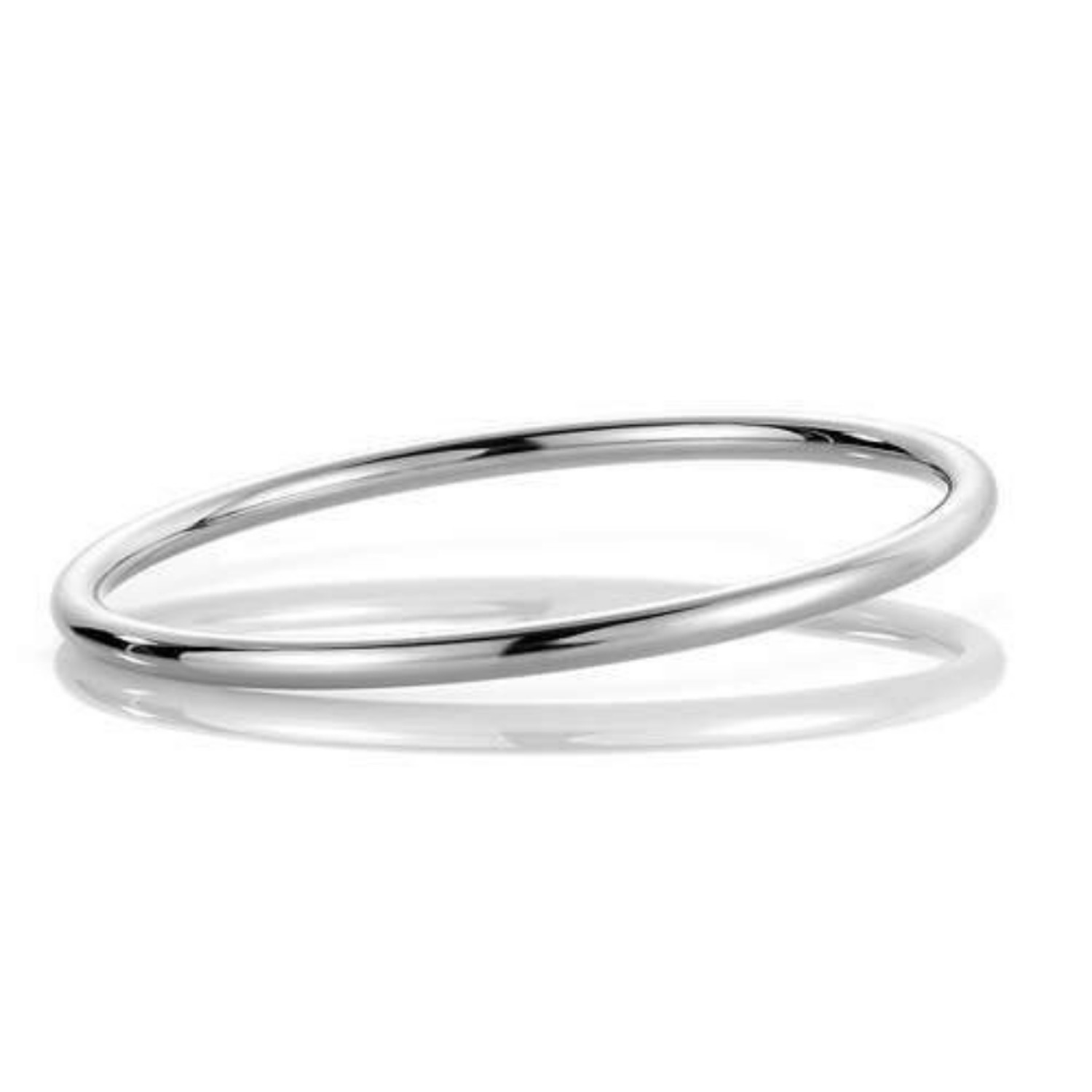 Armbånd gull. Classic armring rund profil, hvitt gull 14 kt, 4 mm - 02HV4065