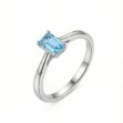Forlovelesring med Emerald cut blå Lab Grown diamant 0,79ct VVS2. Leticia - LG725510239