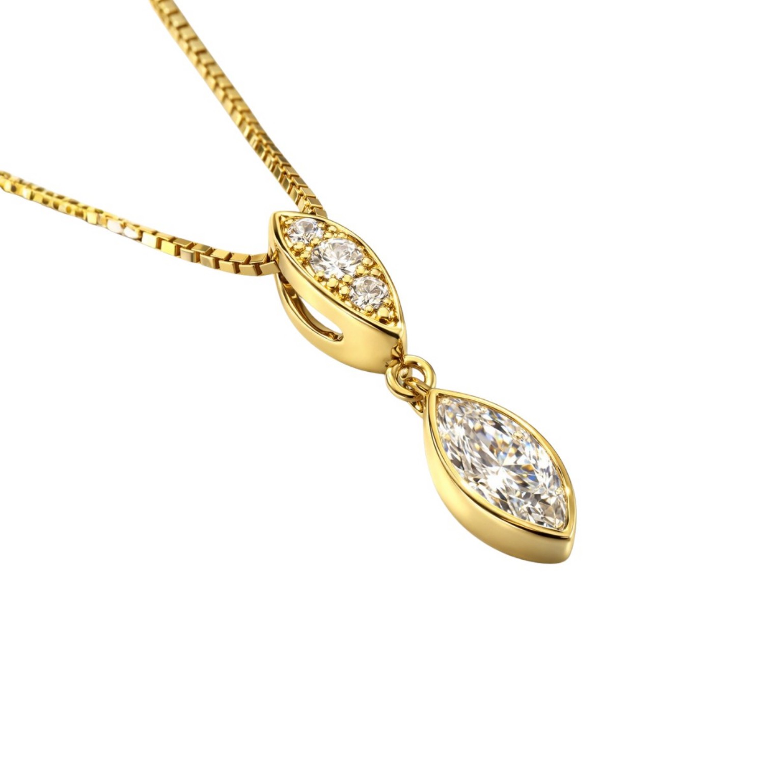 Gullsmykke i 14kt gull med zirkonia - 292370g