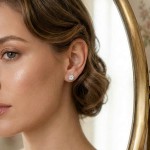 Ørepynt rhodinert sølv stor hvit prestekrage. Liv - 711303-2