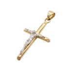 Kors i gult og hvitt gull 18 kt/750 - 0184631