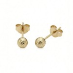 Gulløredobber. Gult gull 14kt, kulen er 4 mm - 47328