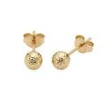 Gulløredobber. Gult gull 14 kt, kulen er 5 mm - 47329