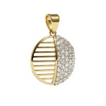 Smykke i gult gull med zirkonia - 26729