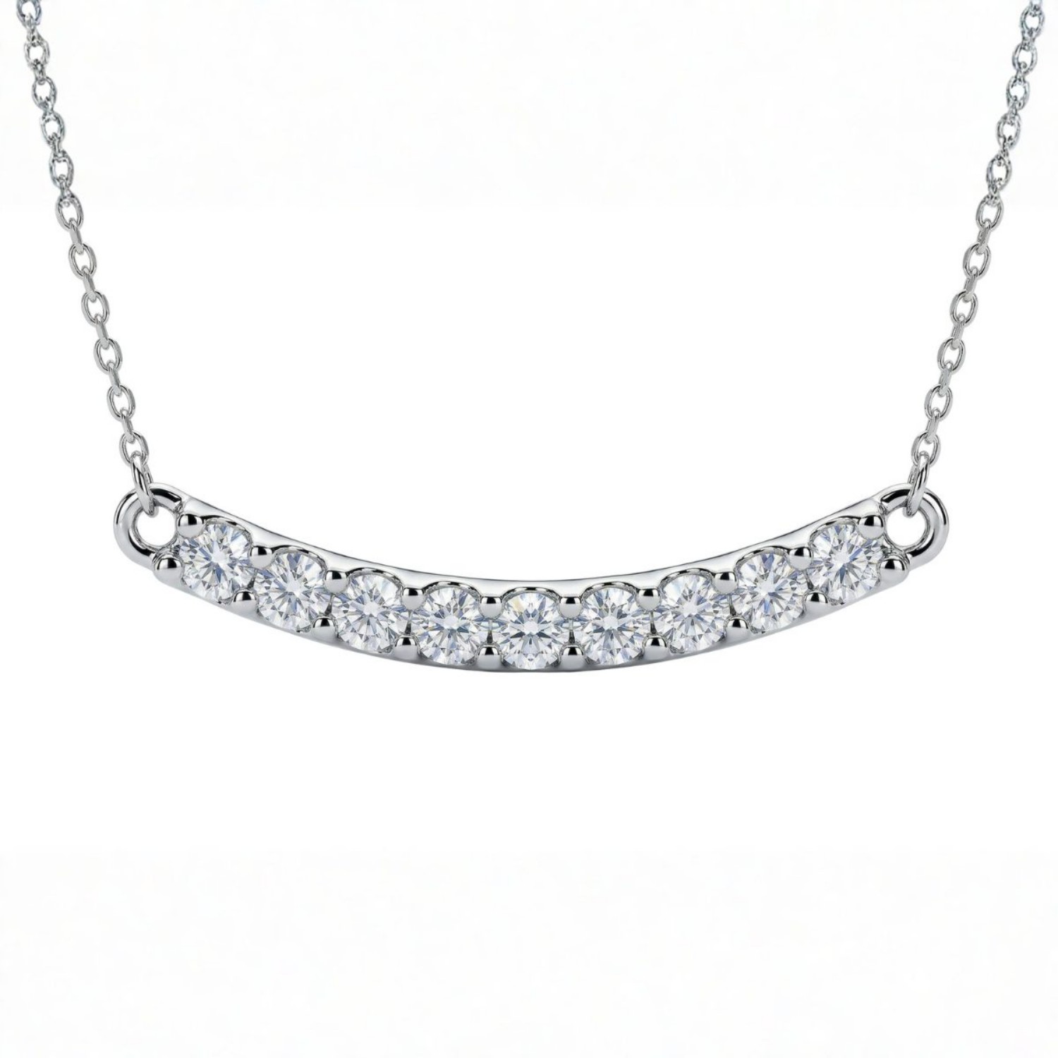 Diamantsmykke i hvitt gull -151150