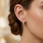 Diamantøredobber i hvitt gull 14kt med 0,50ct W-SI - Bur745452