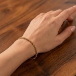 Armbånd i gult gull 14kt, 18 cm - 17GU4418-U