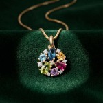 Gullsmykke med edelstener og diamanter - BUR260329