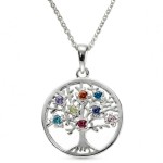 Livets tre i sølv med zirkonia-3000042