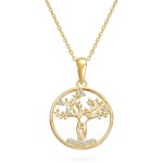 Smykke Livets tre i sølv forgylt og zirkoner - 3070145