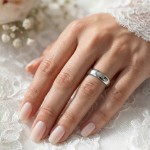 Giftering i platina 950, 5 mm. RUBIN modell 167 - 1050