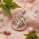 Smykke Livets tre i sølv forgylt - 3009342
