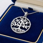 Livets tre i sølv med zirkonia - 2986642