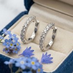 Diamantøredobber i hvitt gull 14kt med 0,50ct W-SI - Bur745452