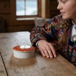 Rød Brokade lite smykkeskrin - 1084