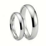 Giftering i platina 950, 4 mm. RUBIN modell 167 - 1040