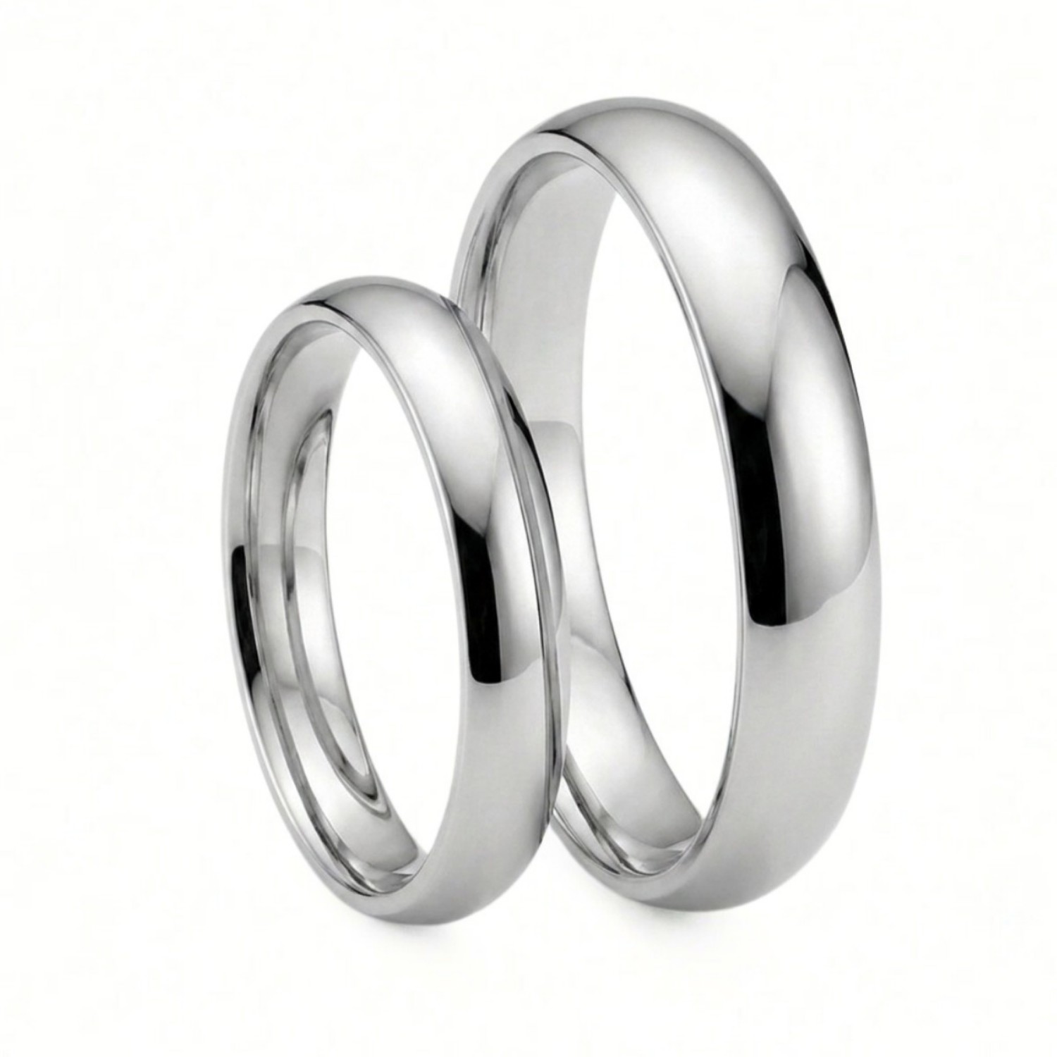 Giftering i platina 950, 4 mm. RUBIN modell 167 - 1040