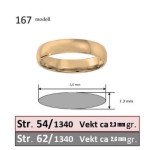 Giftering i gult gull 14kt, 3.5 mm, modell 167. RUBIN - 1235