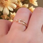 Gullring med zirkonia stein-coc5000622