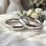 Giftering i platina 950, 4 mm. RUBIN modell 803  - 1140