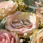 Giftering i platina 950, 5 mm. RUBIN modell 803 - 1150