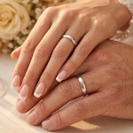 Giftering i platina 950, 3.5 mm. RUBIN modell 803  - 1135