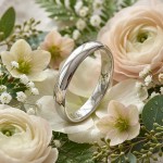 Giftering i platina 950, 3.5 mm. RUBIN modell 803  - 1135