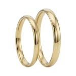 Gifteringer i gult gull 14kt,3 mm. RUBIN modell 803 -1430