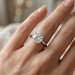 Forlovelsesring i hvitt gull med lab grown diamant 3,00ct  River (F) VS1 - LG621426846