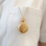 Bonett lommeur anhengsur double m/lokk inkl. kjede - 418D