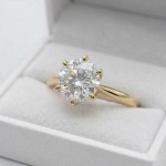 Forlovelsesring i gult gull med lab grown diamant 2,00ct  River (E) VS2 - LG747590875