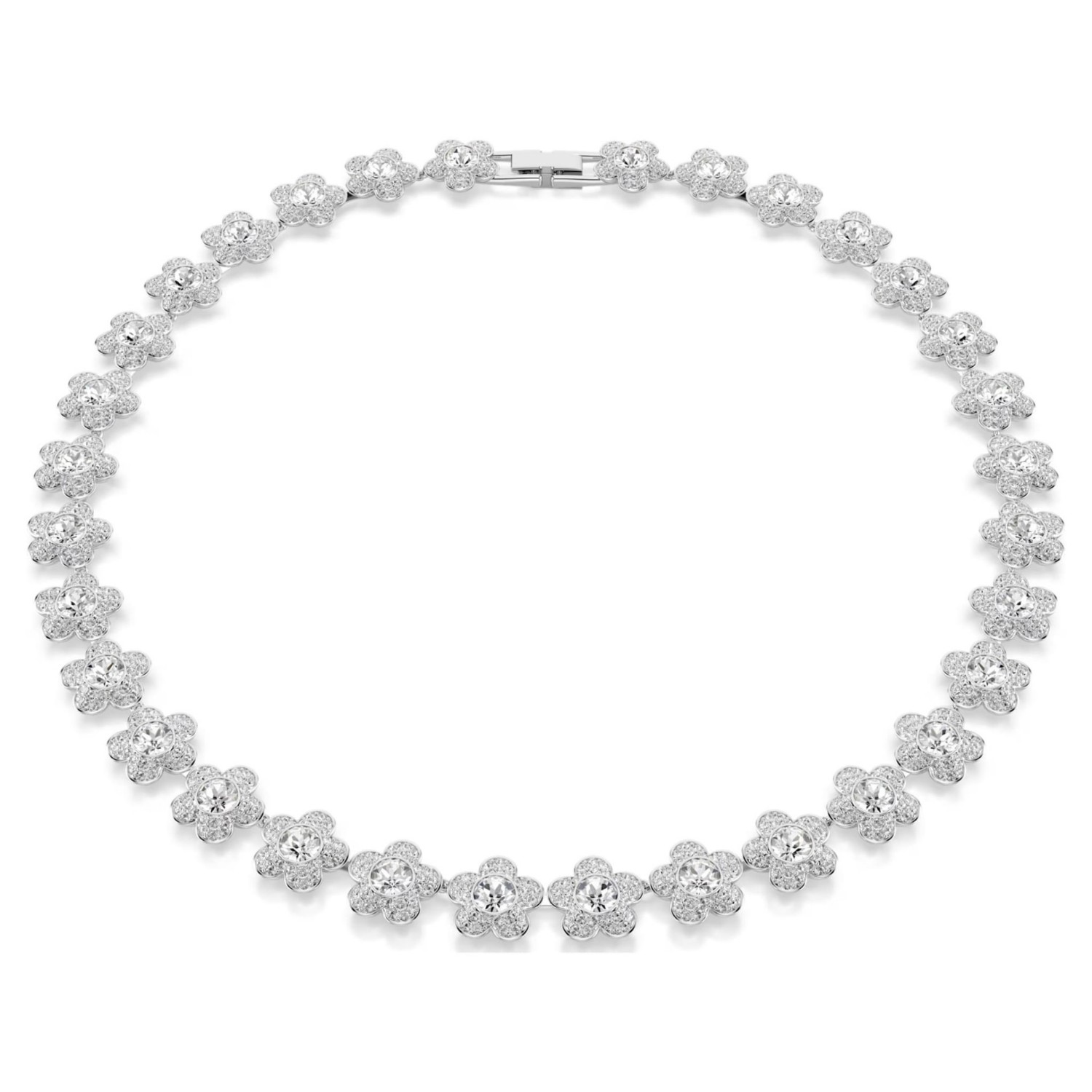 Swarovski collier Ariana Grande x Swarovski necklace Round cut, Flower, White, Rhodium plated - 5749179