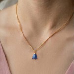 Smykke i forgylt sølv Blå blåklokke. LIV - 860212