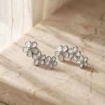 Ørepynt rhodinert sølv Hvit forglem-meg-ei. Liv - 710603-2