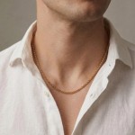 Herre kjede i forgylt sølv 45 cm - 21-FD80-45