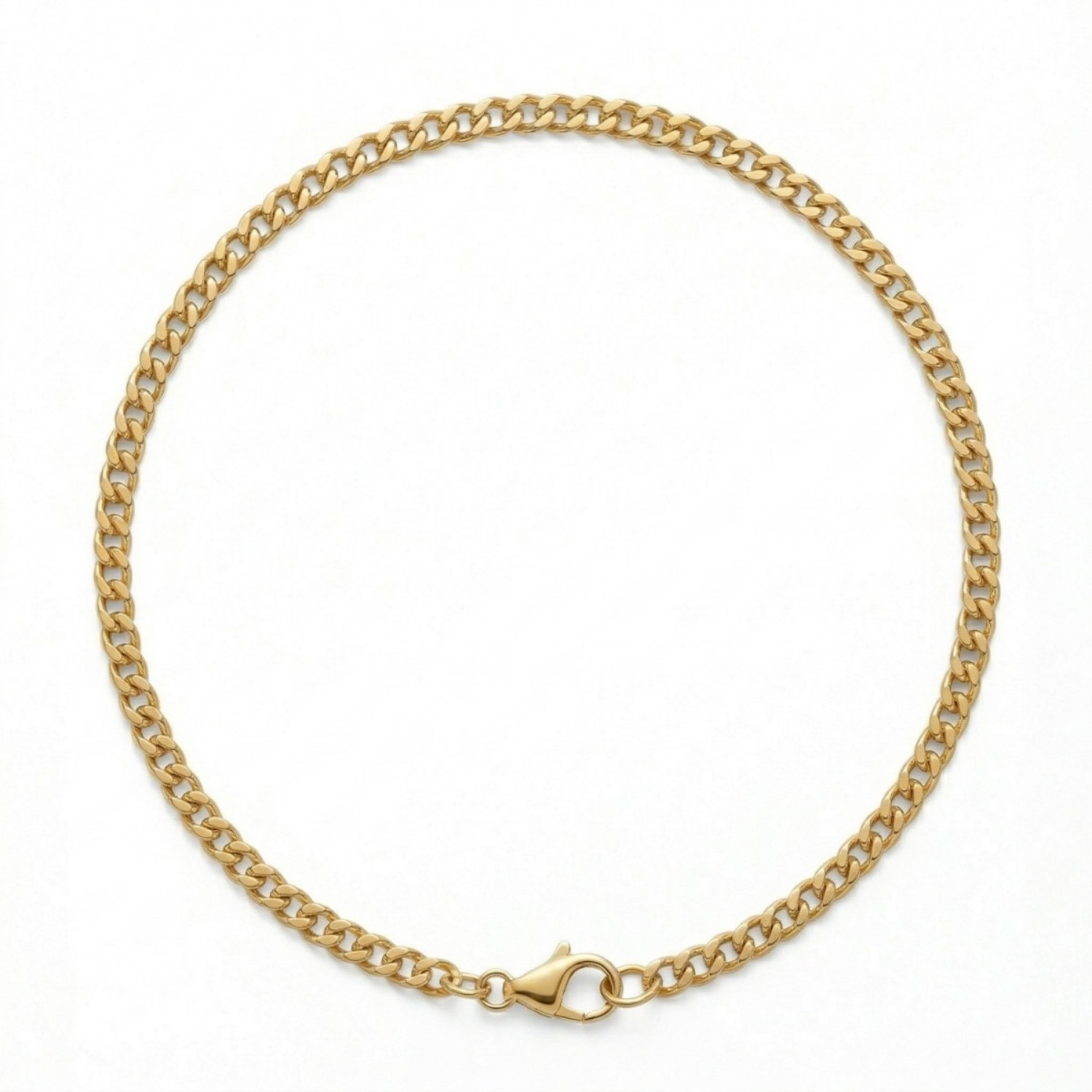 Panser herre kjede i forgylt sølv, 45 cm - 21-G100-45