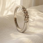 Iselin alliansering i hvitt gull med 3 diamanter - 8503010
