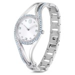 Swarovski klokke Hyperbola bangle watch Swiss Made, Metal bracelet, Blue, Stainless steel - 5715463