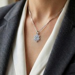 Smykke i rhodinert sølv Blå forglem-meg-ei. LIV - 860602-2