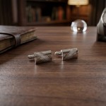 Mansjettknapper i sølv. Rhodinert - 63881