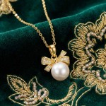 Smykke "Chic Bow" i forgylt sølv med zirkonia - 3062745