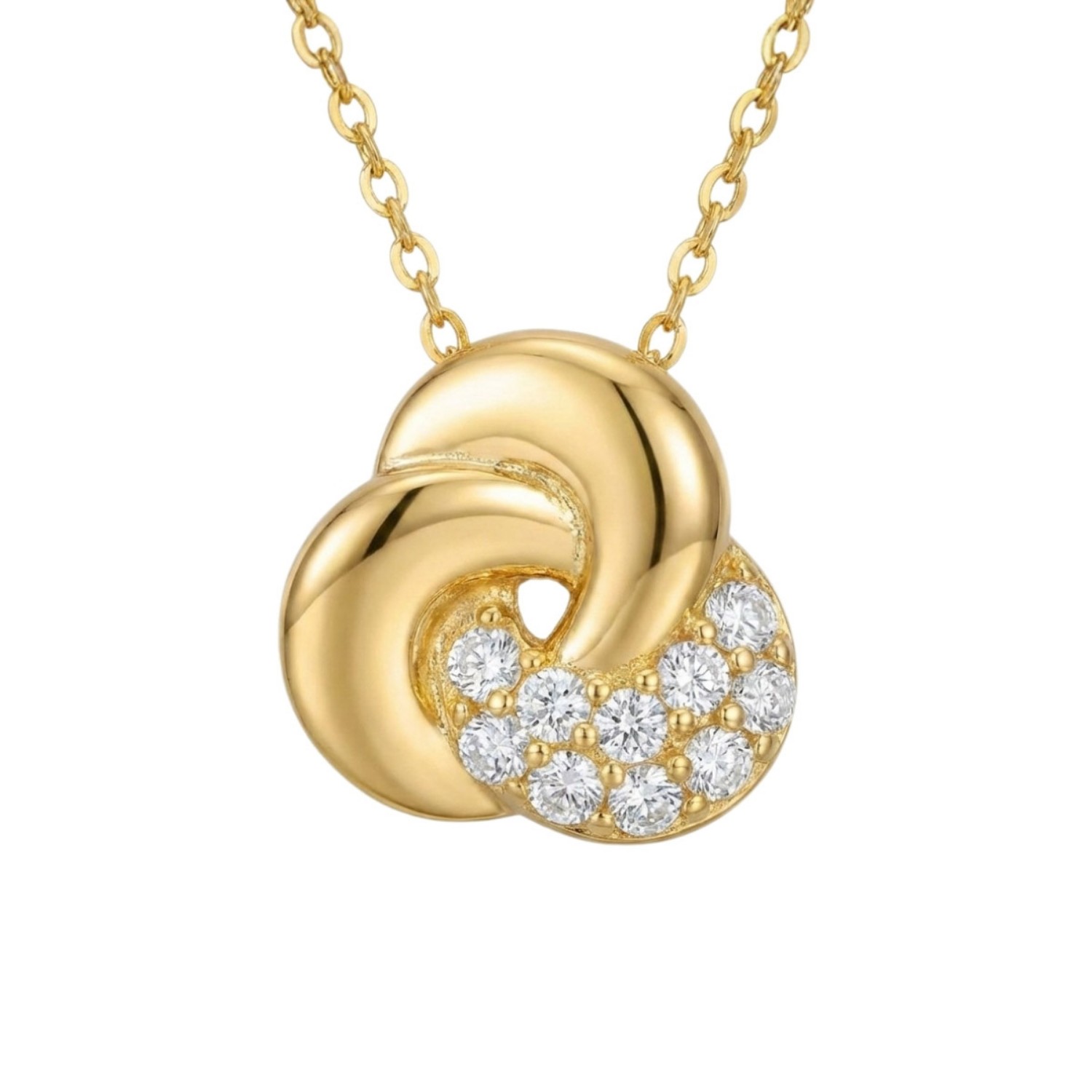 Smykke Knute med zirkoner i forgylt sølv - 3064745