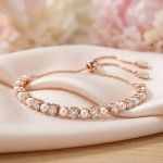 Swarovski armbånd Matrix Tennis bracelet Crystal pearl, Round cuts, White, Rose gold-tone plated - 5729506